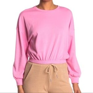 NWOT Élodie Bubble Gum Pink Cropped sweatshirt XL